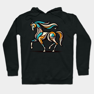 Horse illustration. Illustration of a horse in cubism style Hoodie